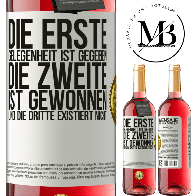 29,95 € Kostenloser Versand | Roséwein ROSÉ Ausgabe Die erste Gelegenheit wird einem gegeben, die Zweite wird gewonnen und die Dritte existiert nicht Weißes Etikett. Anpassbares Etikett Junger Wein Ernte 2023 Tempranillo