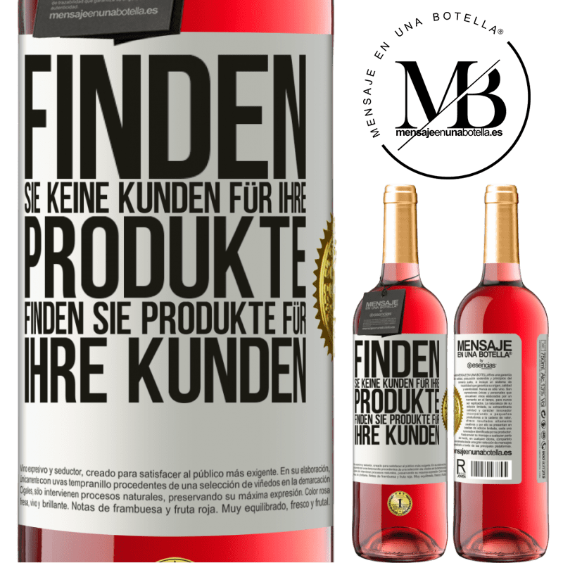 29,95 € Kostenloser Versand | Roséwein ROSÉ Ausgabe Finde keine Kunden für deine Produkte, finde Produkte für deine Kunden Weißes Etikett. Anpassbares Etikett Junger Wein Ernte 2025 Tempranillo