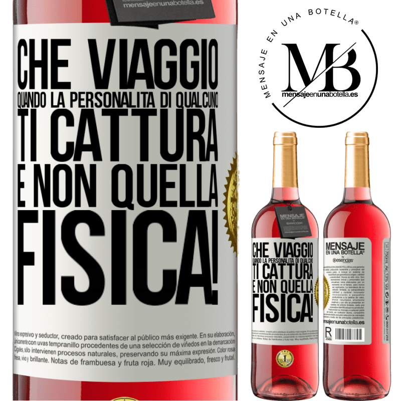 29,95 € Spedizione Gratuita | Vino rosato Edizione ROSÉ che viaggio quando la personalità di qualcuno ti cattura e non quella fisica! Etichetta Bianca. Etichetta personalizzabile Vino giovane Raccogliere 2024 Tempranillo