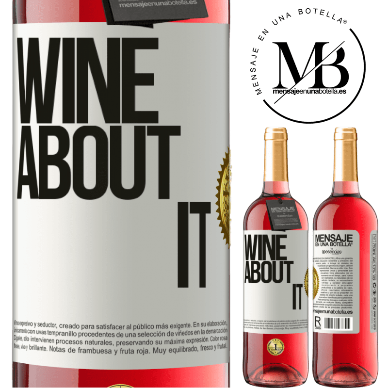 29,95 € Kostenloser Versand | Roséwein ROSÉ Ausgabe Wine about it Weißes Etikett. Anpassbares Etikett Junger Wein Ernte 2024 Tempranillo