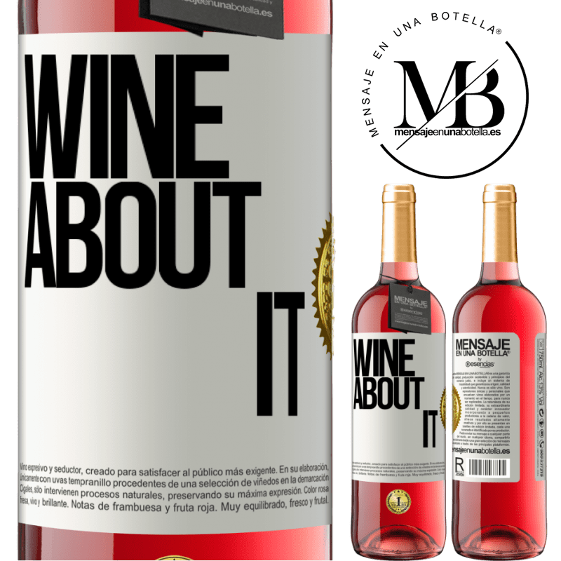 29,95 € Spedizione Gratuita | Vino rosato Edizione ROSÉ Wine about it Etichetta Bianca. Etichetta personalizzabile Vino giovane Raccogliere 2024 Tempranillo