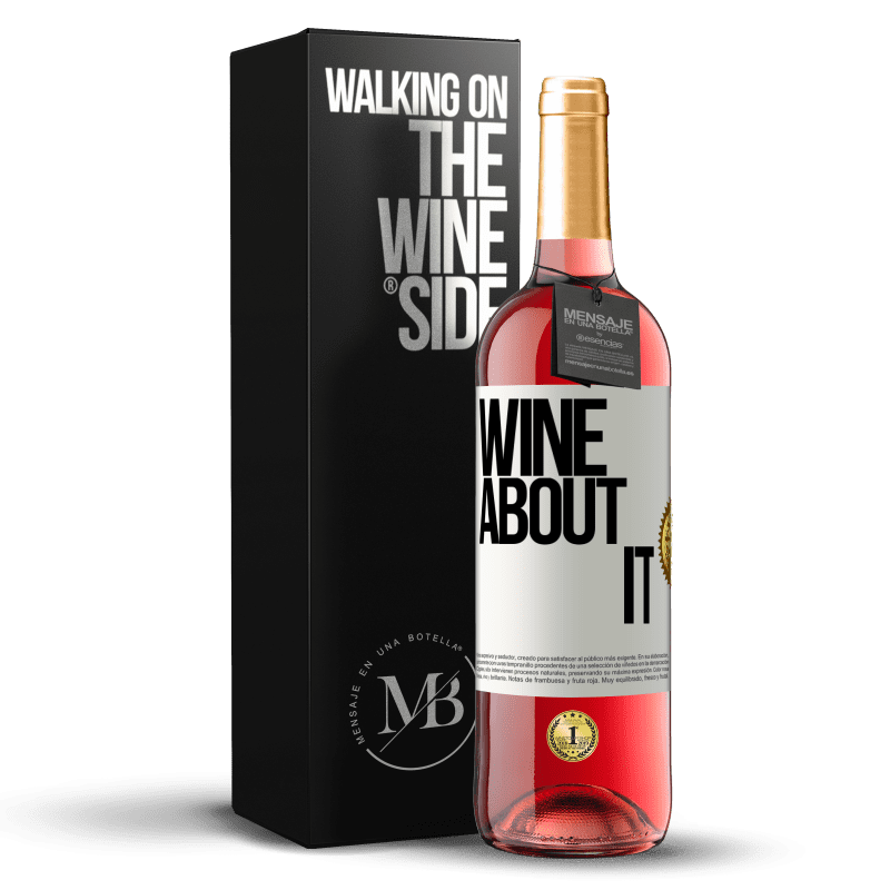 29,95 € Spedizione Gratuita | Vino rosato Edizione ROSÉ Wine about it Etichetta Bianca. Etichetta personalizzabile Vino giovane Raccogliere 2024 Tempranillo