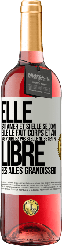 29,95 € | Vin rosé Édition ROSÉ Elle sait aimer et si elle se donne, elle le fait corps et âme. Mais n'oubliez pas si elle ne se sent pas libre, ses ailes grand Étiquette Blanche. Étiquette personnalisable Vin jeune Récolte 2024 Tempranillo