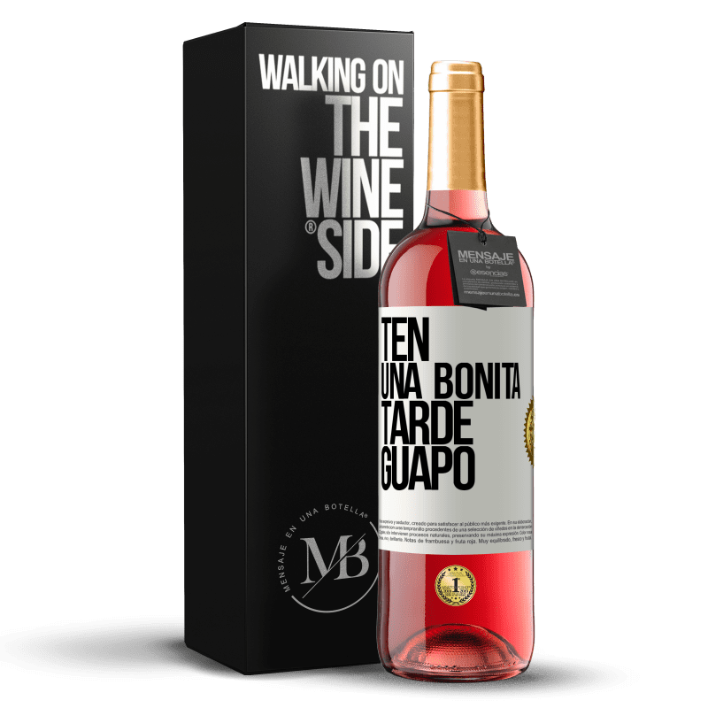 24,95 € Envoi gratuit | Vin rosé Édition ROSÉ Passez un bon après-midi, beau Étiquette Blanche. Étiquette personnalisable Vin jeune Récolte 2021 Tempranillo