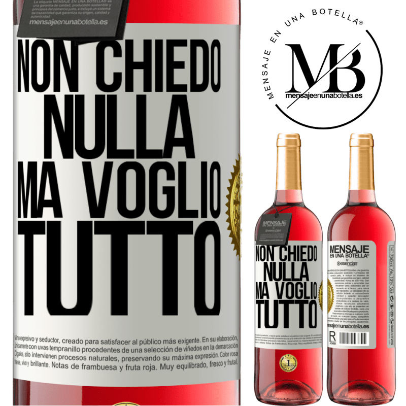 29,95 € Spedizione Gratuita | Vino rosato Edizione ROSÉ Non chiedo nulla, ma voglio tutto Etichetta Bianca. Etichetta personalizzabile Vino giovane Raccogliere 2024 Tempranillo