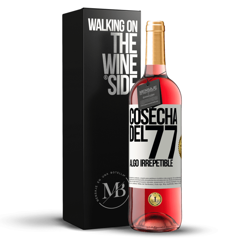 24,95 € Envoi gratuit | Vin rosé Édition ROSÉ Récolte de 77, quelque chose d'irréparable Étiquette Blanche. Étiquette personnalisable Vin jeune Récolte 2021 Tempranillo