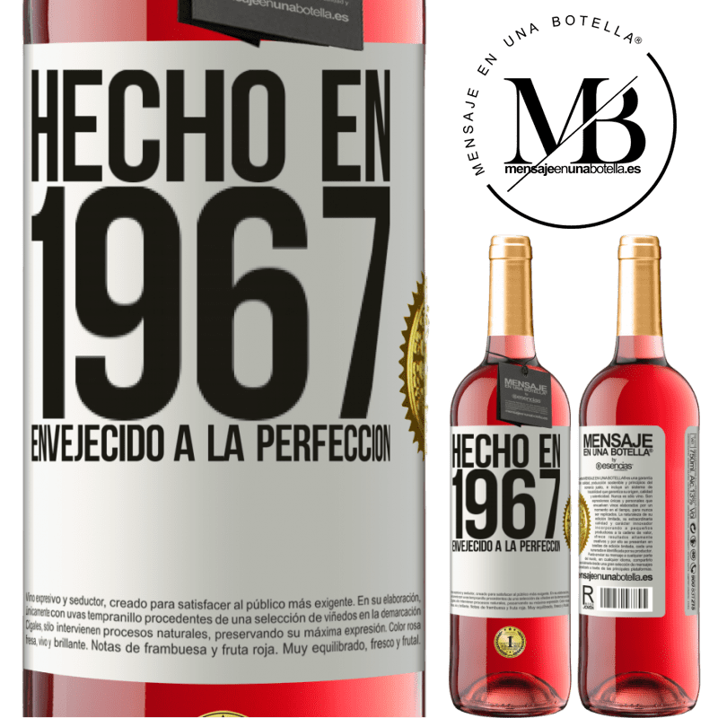 29,95 € Envío gratis | Vino Rosado Edición ROSÉ Hecho en 1967. Envejecido a la perfección Etiqueta Blanca. Etiqueta personalizable Vino joven Cosecha 2024 Tempranillo