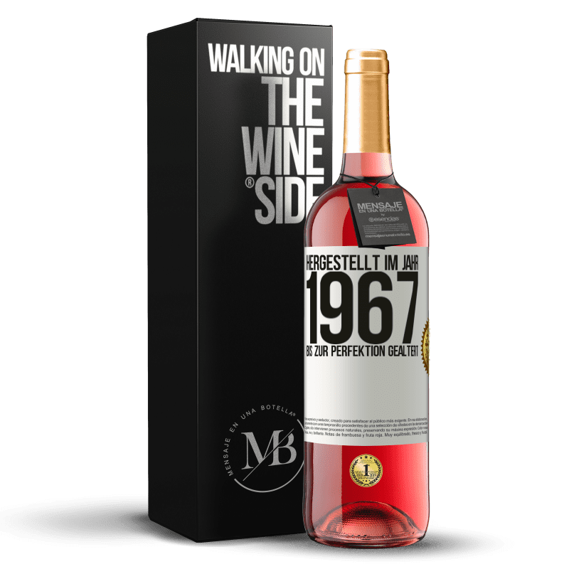 29,95 € Kostenloser Versand | Roséwein ROSÉ Ausgabe Hergestellt im Jahr 1967. Bis zur Perfektion gealtert Weißes Etikett. Anpassbares Etikett Junger Wein Ernte 2024 Tempranillo