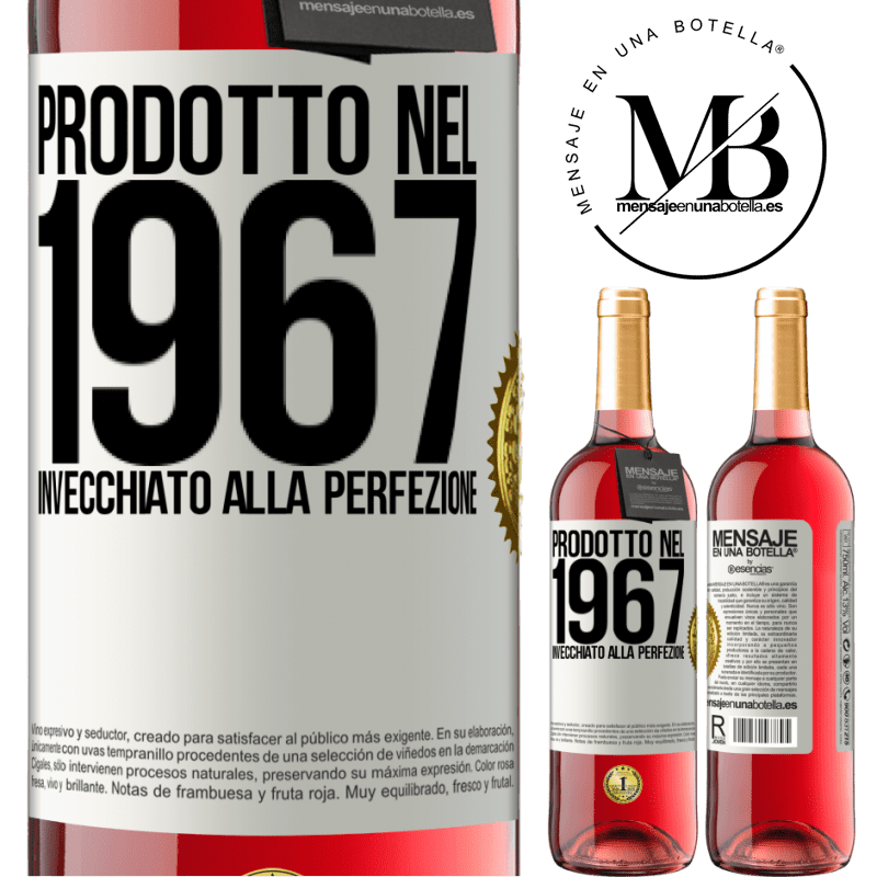 29,95 € Spedizione Gratuita | Vino rosato Edizione ROSÉ Prodotto nel 1967. Invecchiato alla perfezione Etichetta Bianca. Etichetta personalizzabile Vino giovane Raccogliere 2024 Tempranillo
