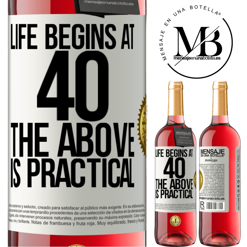 24,95 € Free Shipping | Rosé Wine ROSÉ Edition Life begins at 40. The above is practical White Label. Customizable label Young wine Harvest 2021 Tempranillo