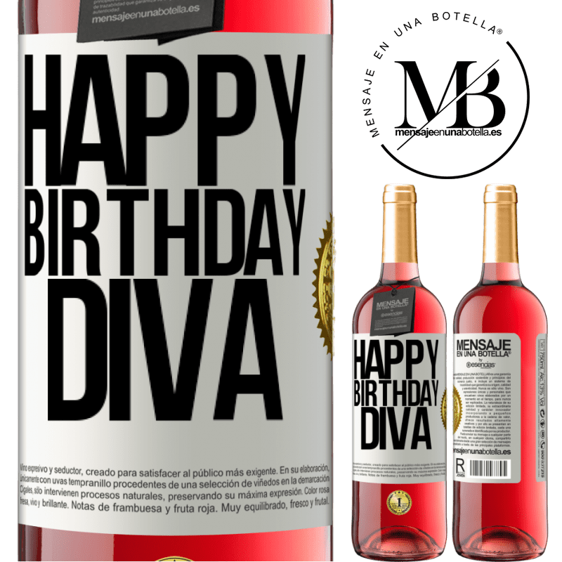 24,95 € Free Shipping | Rosé Wine ROSÉ Edition Happy birthday Diva White Label. Customizable label Young wine Harvest 2021 Tempranillo