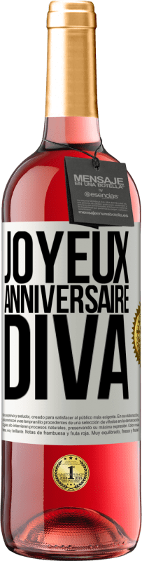 29,95 € | Vin rosé Édition ROSÉ Joyeux anniversaire, Diva Étiquette Blanche. Étiquette personnalisable Vin jeune Récolte 2024 Tempranillo