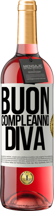 29,95 € | Vino rosato Edizione ROSÉ Buon compleanno Diva Etichetta Bianca. Etichetta personalizzabile Vino giovane Raccogliere 2024 Tempranillo