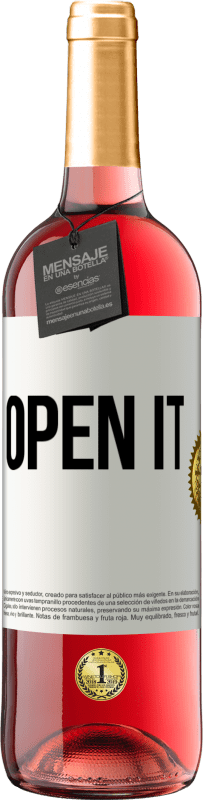 29,95 € | Rosé Wine ROSÉ Edition Open it White Label. Customizable label Young wine Harvest 2023 Tempranillo