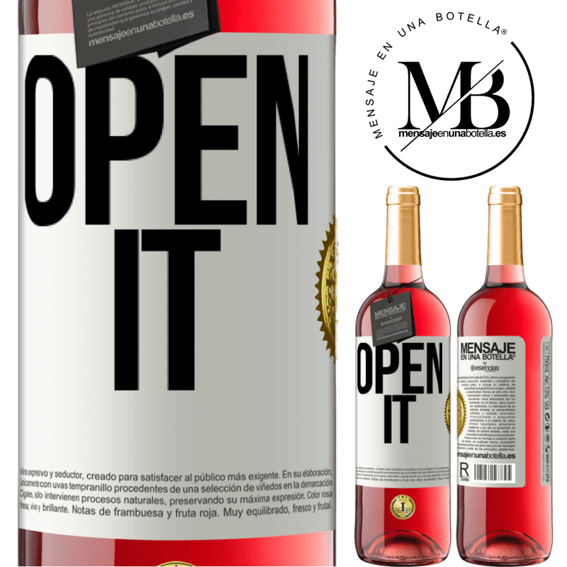 29,95 € Free Shipping | Rosé Wine ROSÉ Edition Open it White Label. Customizable label Young wine Harvest 2021 Tempranillo
