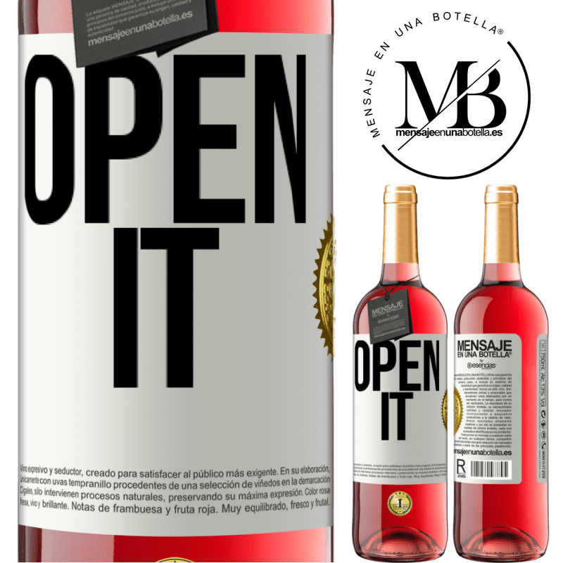 29,95 € Free Shipping | Rosé Wine ROSÉ Edition Open it White Label. Customizable label Young wine Harvest 2024 Tempranillo