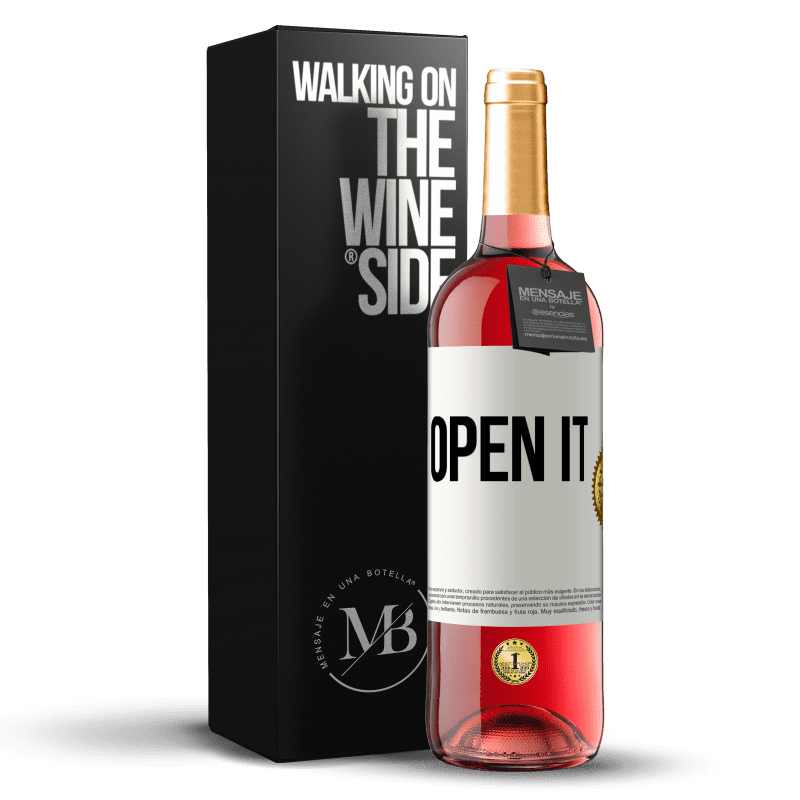 29,95 € Free Shipping | Rosé Wine ROSÉ Edition Open it White Label. Customizable label Young wine Harvest 2022 Tempranillo