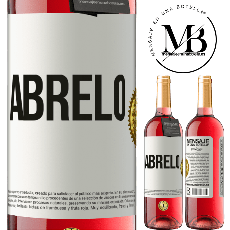29,95 € Envío gratis | Vino Rosado Edición ROSÉ Ábrelo Etiqueta Blanca. Etiqueta personalizable Vino joven Cosecha 2024 Tempranillo