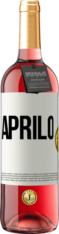29,95 € | Vino rosato Edizione ROSÉ Aprilo Etichetta Bianca. Etichetta personalizzabile Vino giovane Raccogliere 2023 Tempranillo