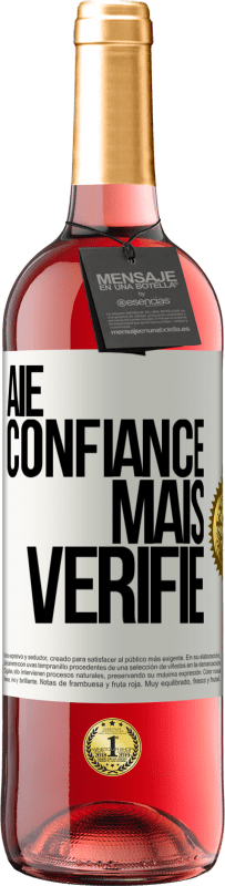 29,95 € Envoi gratuit | Vin rosé Édition ROSÉ Aie confiance, mais vérifie Étiquette Blanche. Étiquette personnalisable Vin jeune Récolte 2025 Tempranillo