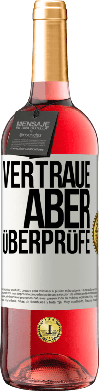 29,95 € | Roséwein ROSÉ Ausgabe Vertraue, aber überprüfe Weißes Etikett. Anpassbares Etikett Junger Wein Ernte 2023 Tempranillo