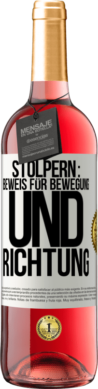 29,95 € | Roséwein ROSÉ Ausgabe Stolpern: Beweis für Bewegung und Richtung Weißes Etikett. Anpassbares Etikett Junger Wein Ernte 2025 Tempranillo