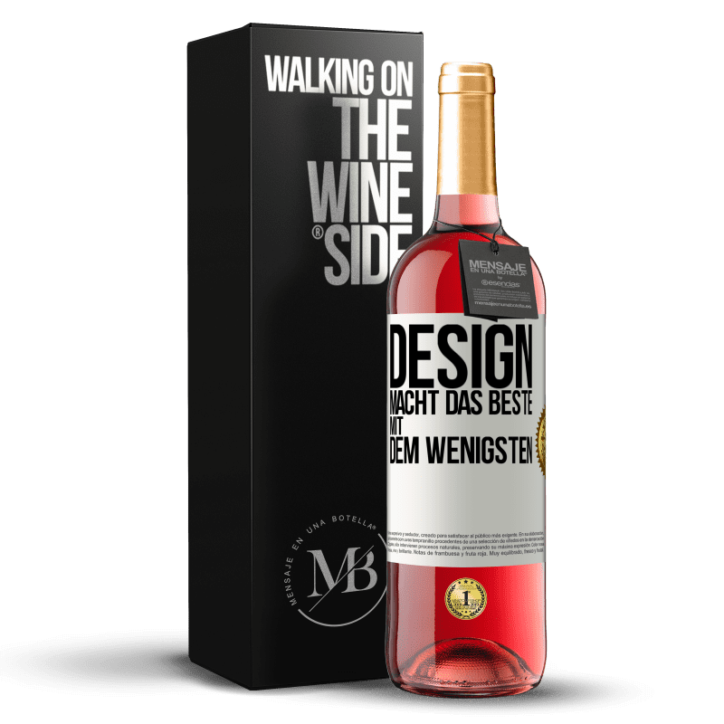 29,95 € Kostenloser Versand | Roséwein ROSÉ Ausgabe Design macht das Beste mit dem Wenigsten Weißes Etikett. Anpassbares Etikett Junger Wein Ernte 2023 Tempranillo