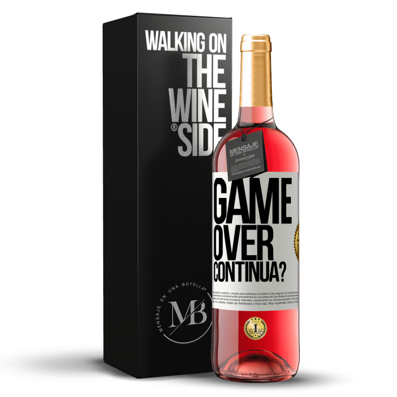 29,95 € Spedizione Gratuita | Vino rosato Edizione ROSÉ GAME OVER. Continua? Etichetta Bianca. Etichetta personalizzabile Vino giovane Raccogliere 2024 Tempranillo