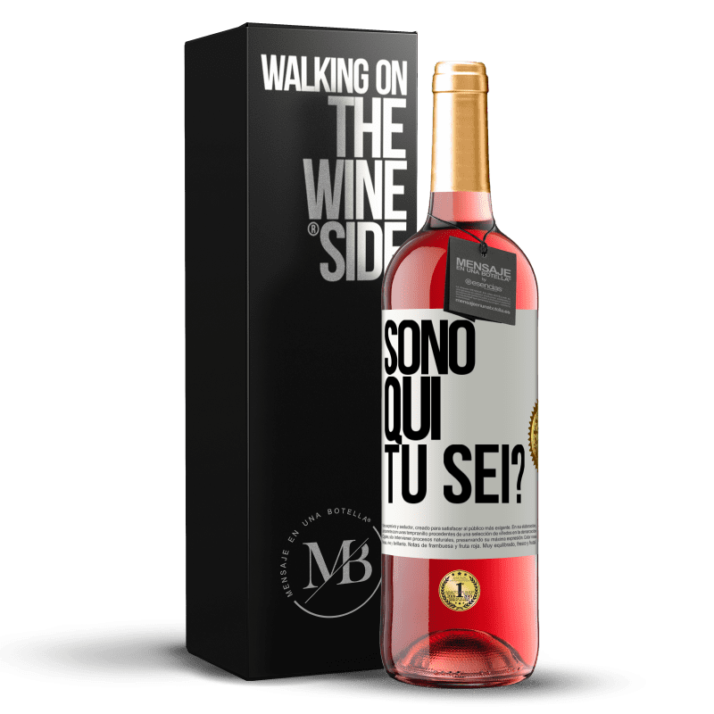 29,95 € Spedizione Gratuita | Vino rosato Edizione ROSÉ Sono qui. Tu sei? Etichetta Bianca. Etichetta personalizzabile Vino giovane Raccogliere 2023 Tempranillo