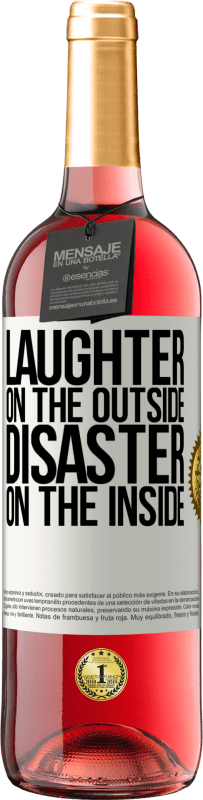 29,95 € Free Shipping | Rosé Wine ROSÉ Edition Laughter on the outside, disaster on the inside White Label. Customizable label Young wine Harvest 2023 Tempranillo