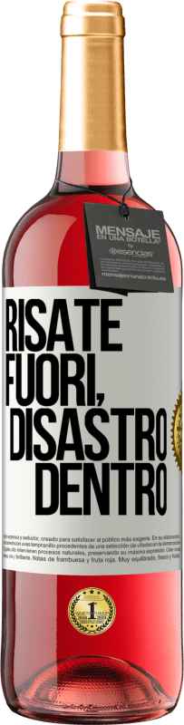 Spedizione Gratuita | Vino rosato Edizione ROSÉ Risate fuori, disastro dentro Etichetta Bianca. Etichetta personalizzabile Vino giovane Raccogliere 2023 Tempranillo