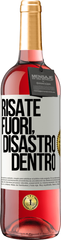 29,95 € Spedizione Gratuita | Vino rosato Edizione ROSÉ Risate fuori, disastro dentro Etichetta Bianca. Etichetta personalizzabile Vino giovane Raccogliere 2025 Tempranillo