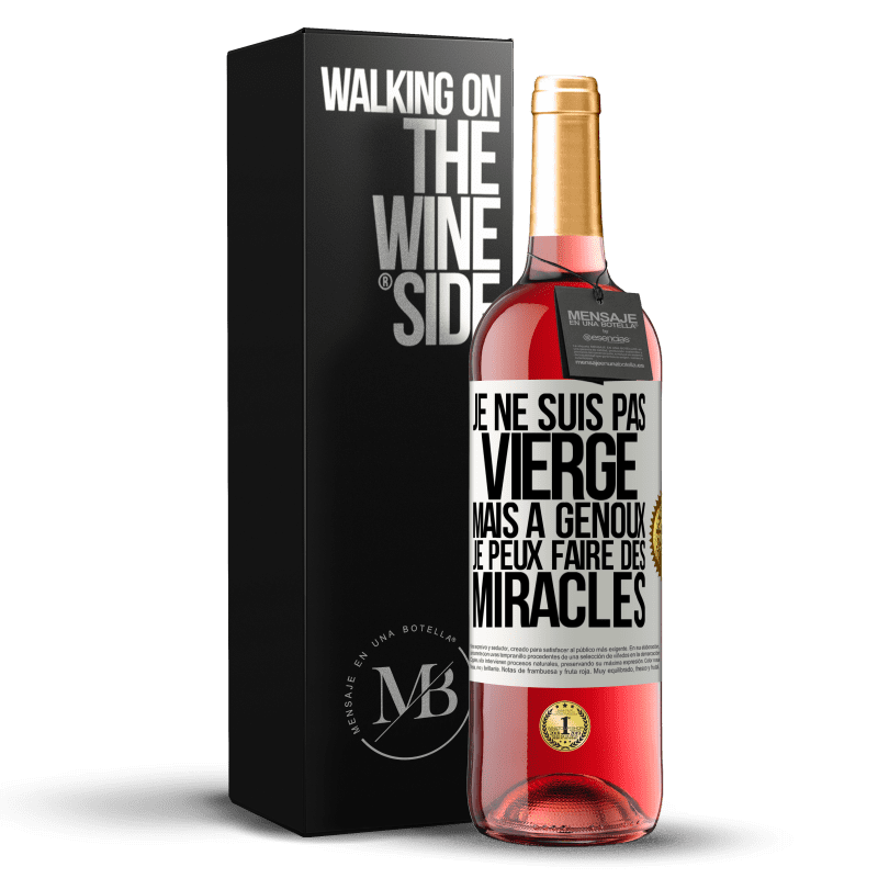 29,95 € Envoi gratuit | Vin rosé Édition ROSÉ Je ne suis pas vierge, mais à genoux je peux faire des miracles Étiquette Blanche. Étiquette personnalisable Vin jeune Récolte 2024 Tempranillo