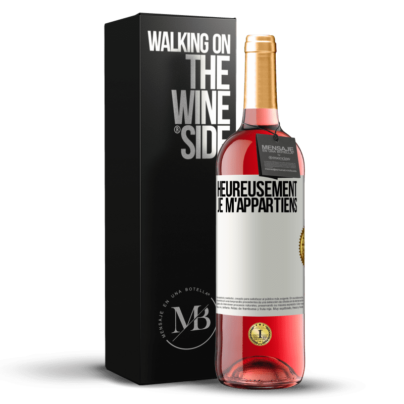 29,95 € Envoi gratuit | Vin rosé Édition ROSÉ Heureusement, je m'appartiens Étiquette Blanche. Étiquette personnalisable Vin jeune Récolte 2023 Tempranillo