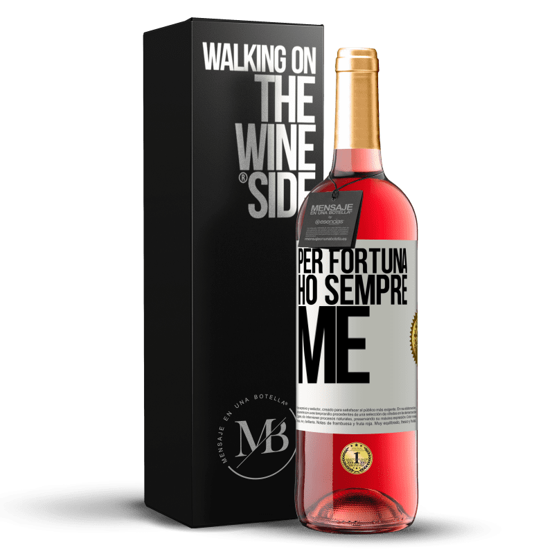 29,95 € Spedizione Gratuita | Vino rosato Edizione ROSÉ Per fortuna ho sempre me Etichetta Bianca. Etichetta personalizzabile Vino giovane Raccogliere 2023 Tempranillo