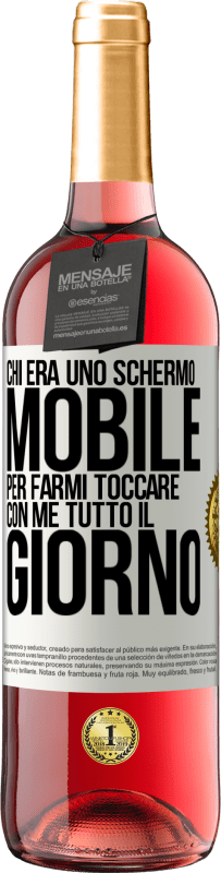 Spedizione Gratuita | Vino rosato Edizione ROSÉ Chi era uno schermo mobile per farmi toccare con me tutto il giorno Etichetta Bianca. Etichetta personalizzabile Vino giovane Raccogliere 2023 Tempranillo