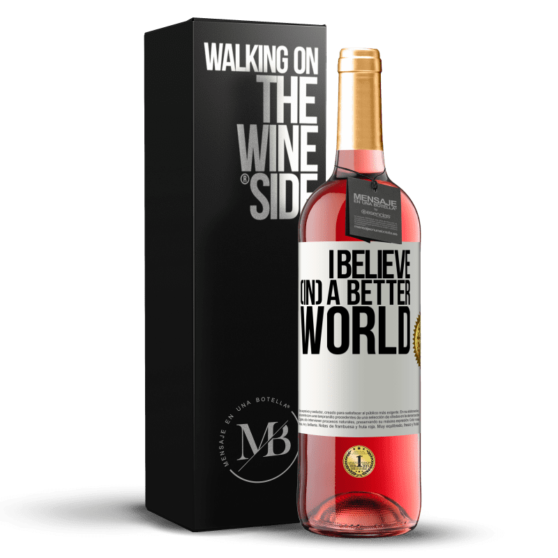 29,95 € Free Shipping | Rosé Wine ROSÉ Edition I believe (IN) a better world White Label. Customizable label Young wine Harvest 2023 Tempranillo