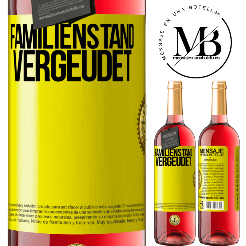 29,95 € Kostenloser Versand | Roséwein ROSÉ Ausgabe Familienstand: vergeudet Gelbes Etikett. Anpassbares Etikett Junger Wein Ernte 2023 Tempranillo