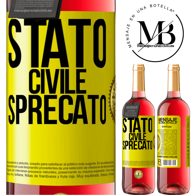 29,95 € Spedizione Gratuita | Vino rosato Edizione ROSÉ Stato civile: sprecato Etichetta Gialla. Etichetta personalizzabile Vino giovane Raccogliere 2023 Tempranillo