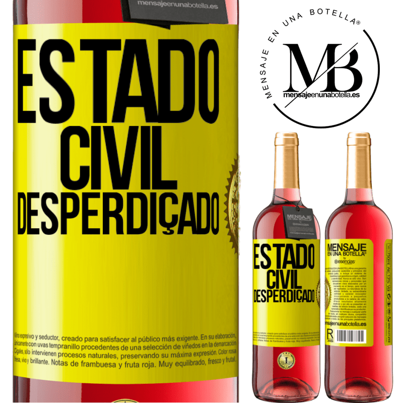 29,95 € Envio grátis | Vinho rosé Edição ROSÉ Estado civil: desperdiçado Etiqueta Amarela. Etiqueta personalizável Vinho jovem Colheita 2023 Tempranillo