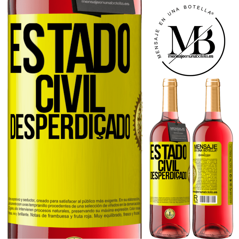 29,95 € Envio grátis | Vinho rosé Edição ROSÉ Estado civil: desperdiçado Etiqueta Amarela. Etiqueta personalizável Vinho jovem Colheita 2025 Tempranillo