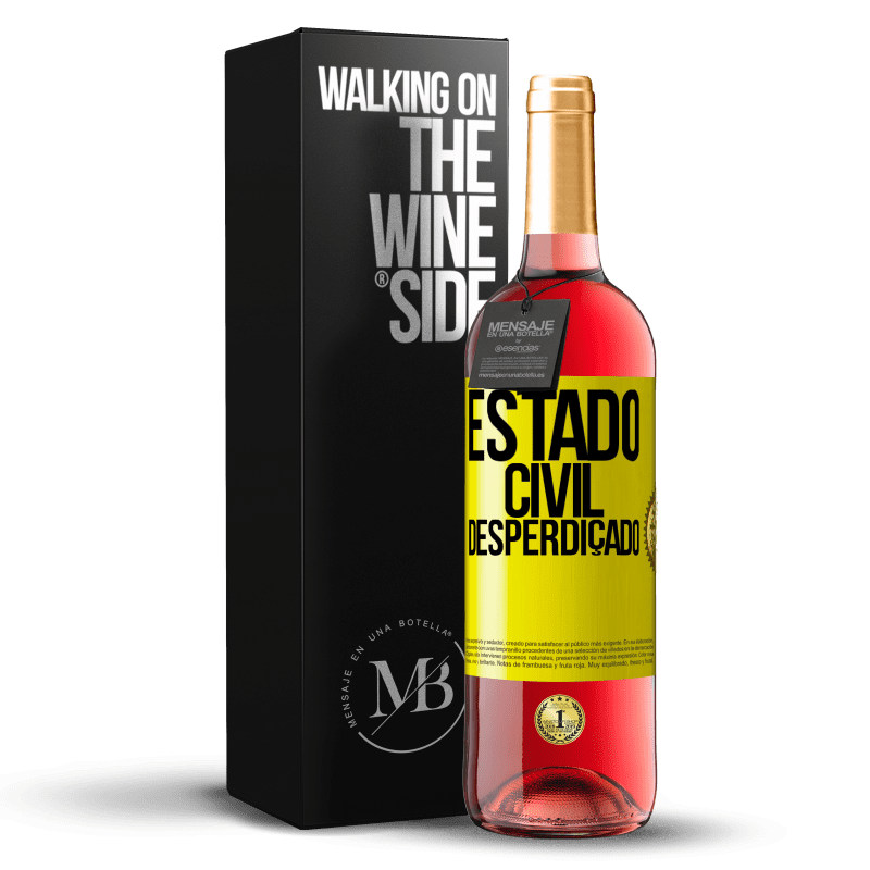 29,95 € Envio grátis | Vinho rosé Edição ROSÉ Estado civil: desperdiçado Etiqueta Amarela. Etiqueta personalizável Vinho jovem Colheita 2024 Tempranillo