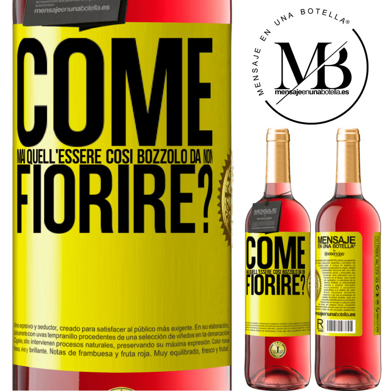 29,95 € Spedizione Gratuita | Vino rosato Edizione ROSÉ come mai quell'essere così bozzolo da non fiorire? Etichetta Gialla. Etichetta personalizzabile Vino giovane Raccogliere 2024 Tempranillo