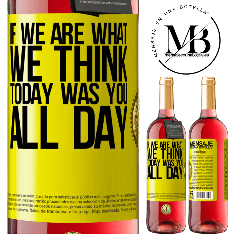 24,95 € Free Shipping | Rosé Wine ROSÉ Edition If we are what we think, today was you all day Yellow Label. Customizable label Young wine Harvest 2021 Tempranillo