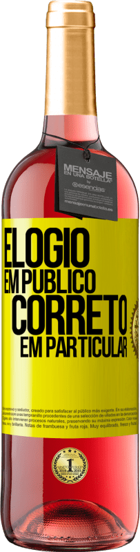 29,95 € Envio grátis | Vinho rosé Edição ROSÉ Elogio em público, correto em particular Etiqueta Amarela. Etiqueta personalizável Vinho jovem Colheita 2025 Tempranillo