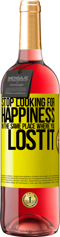 29,95 € | Розовое вино Издание ROSÉ Хватит искать счастье там, где ты его потерял Желтая этикетка. Настраиваемая этикетка Молодое вино Урожай 2025 Tempranillo