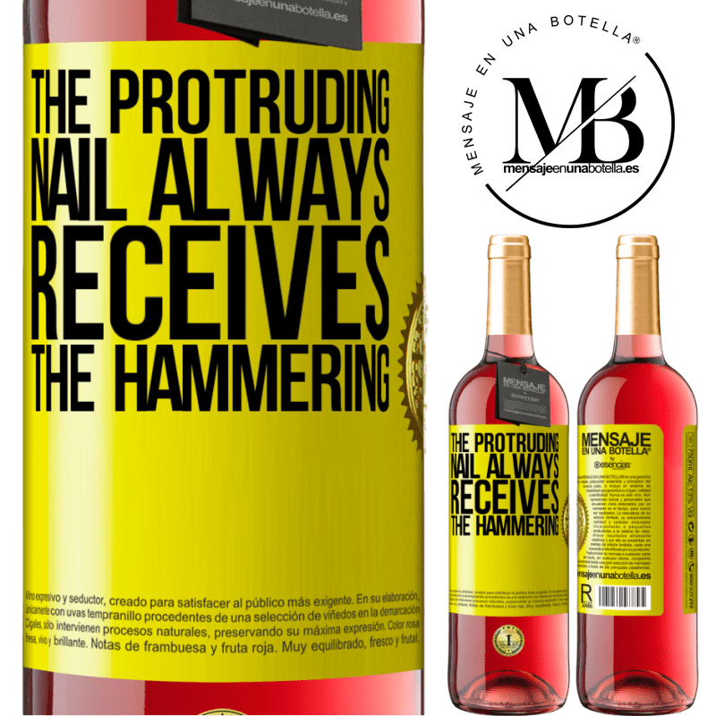 24,95 € Free Shipping | Rosé Wine ROSÉ Edition The protruding nail always receives the hammering Yellow Label. Customizable label Young wine Harvest 2021 Tempranillo