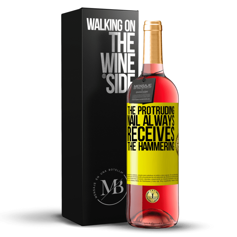 29,95 € Free Shipping | Rosé Wine ROSÉ Edition The protruding nail always receives the hammering Yellow Label. Customizable label Young wine Harvest 2022 Tempranillo
