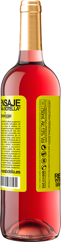 29,95 € | Vinho rosé Edição ROSÉ O triste não é ir ao cemitério, mas ficar Etiqueta Amarela. Etiqueta personalizável Vinho jovem Colheita 2024 Tempranillo