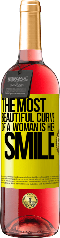 29,95 € | Rosé Wine ROSÉ Edition The most beautiful curve of a woman is her smile Yellow Label. Customizable label Young wine Harvest 2025 Tempranillo